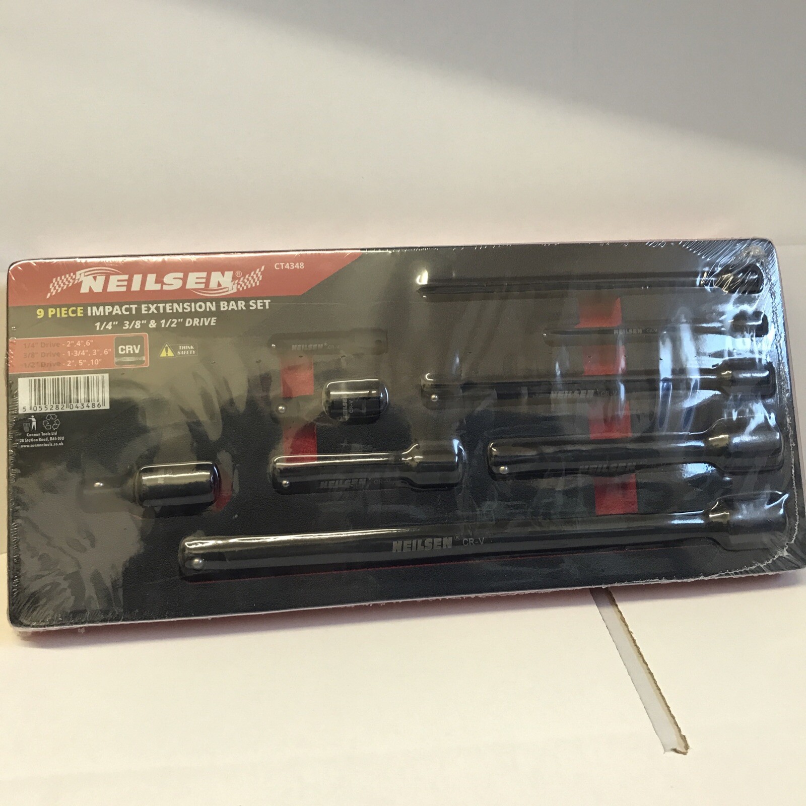 NEILSEN  9PC 1/4"" 1/2"" 3/8"" DRIVE IMPACT EXTENSION BAR SOCKET SET