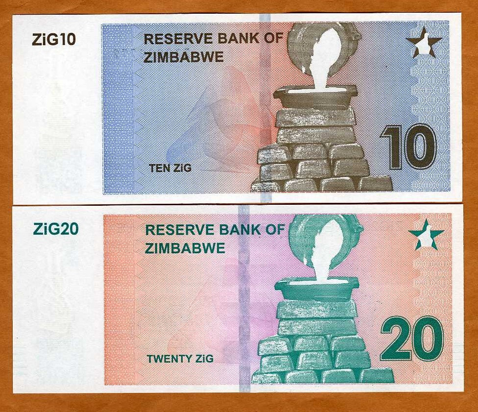 Set Zimbabwe, 10-20 ZiG, 2024, P-New, New Design, ZX-Prefix UNC