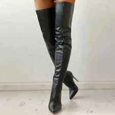 Sexy Stiletto Ultra High Heels Party Thigh Boot Slim Leg Stretch Overknees Boot
