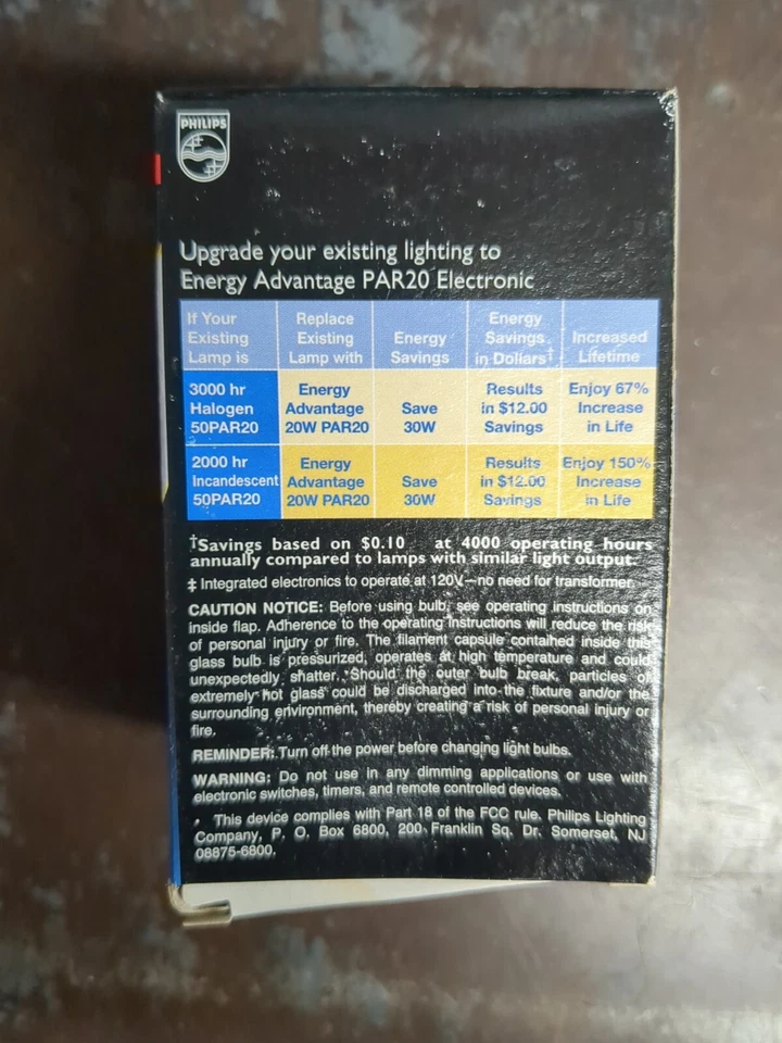 Philips PAR20 20W 120V 25D 220 Lumen 5000 Hour Light Bulb QUANTITY OF 4 - Image 3 of 4