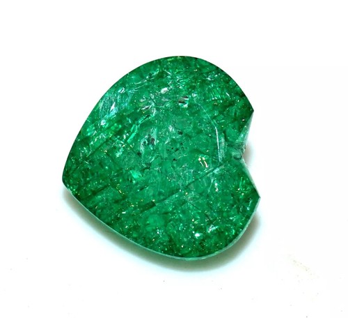 9.60 Ct AAA Certified Natural Muzo Brazilian Emerald Loose Gemstone Heart Cut - Picture 4 of 6
