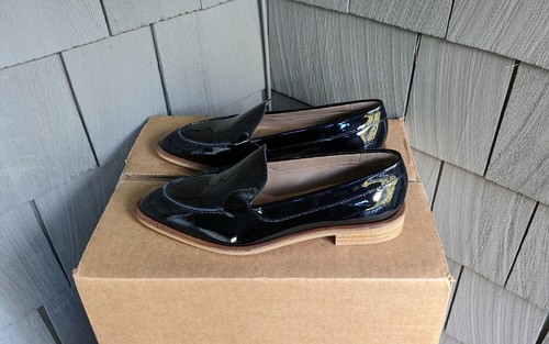 Everlane Womens The Modern Loafers Sz 6 Pointed Toe Patent Leather Black NWOB - Picture 7 of 9