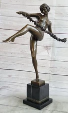 Dancer with Thyrsus Art Deco bronze figure by Pierre le Faguays Lost Wax Deal