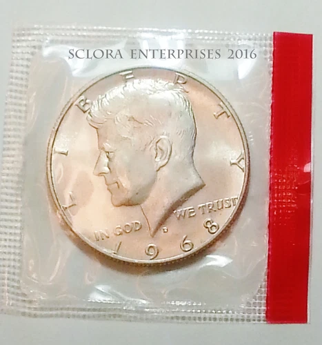 1968 D Kennedy Half Dollar   *40% SILVER*   * BU - MINT CELLO*   *FREE SHIPPING*