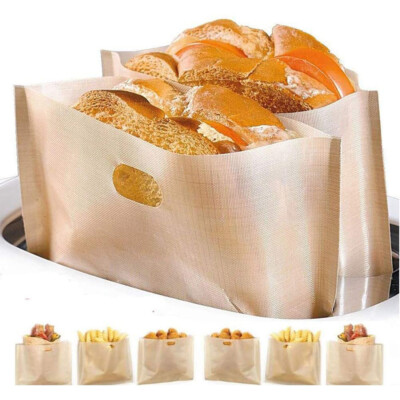 10 Stück Wiederverwendbare Toaster Toastie Sandwich Toastbeutel Taschen Toastbeutel
