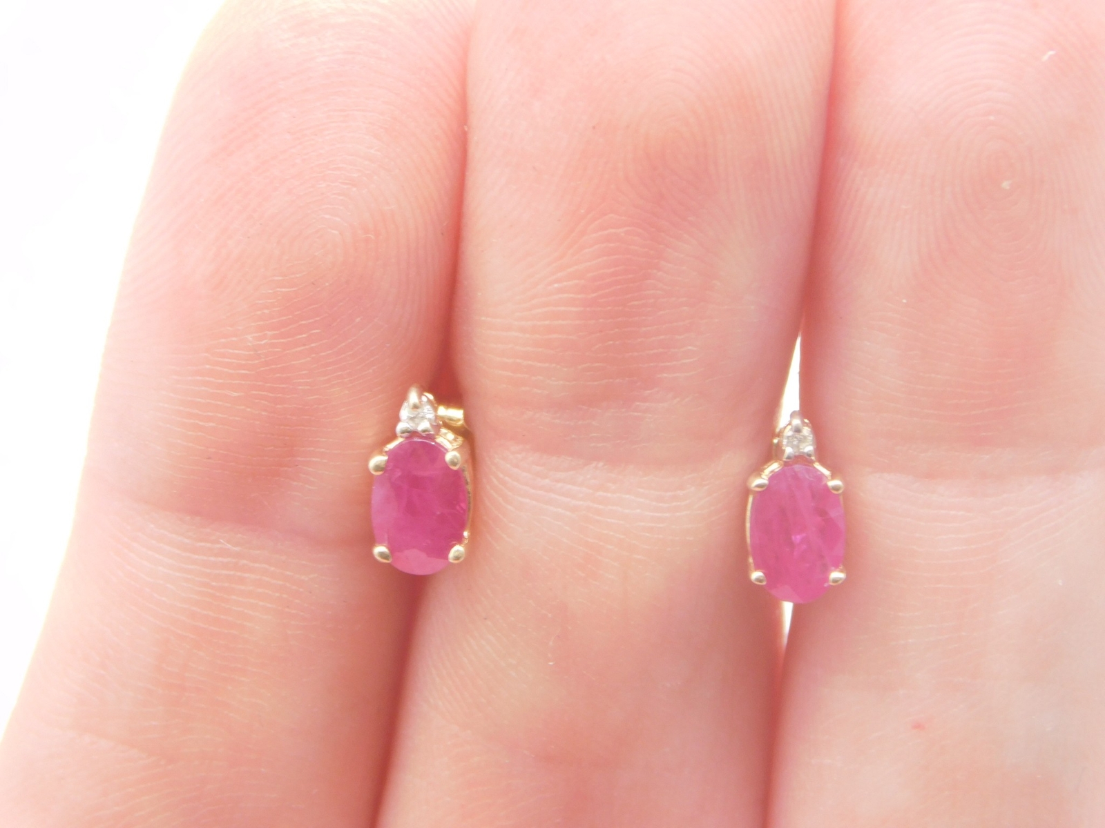 SWEET 14K SOLID YELLOW GOLD DIAMOND RUBY STONE PO… - image 10