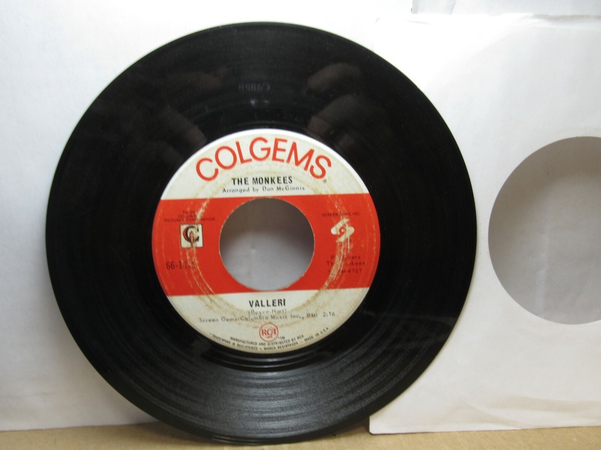 Old 45 RPM Record - Colgems 66-1019 - The Monkees - Valleri