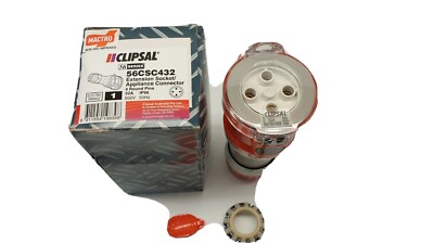 Clipsal 56CSC432 Extension Socket Appliance Connector 4 Round 32A 500V IP66 50Hz