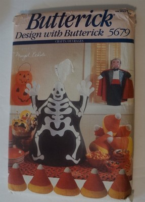 Butterick 5679 Halloween Decorations Ghost Skeleton Candy Corn Sewing Pattern