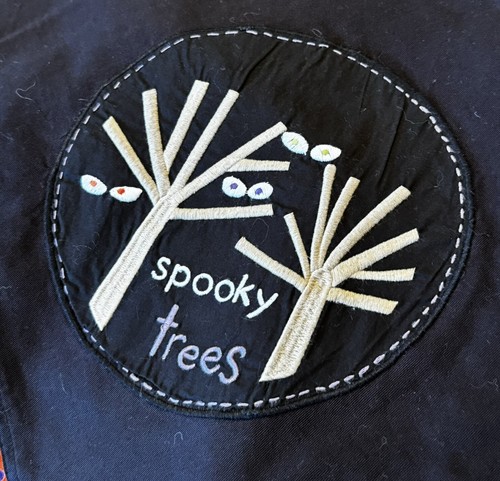 Pottery Barn Kids Halloween Tablecloth Applique Designs Black Table Cloth 70”x90 - Picture 12 of 17