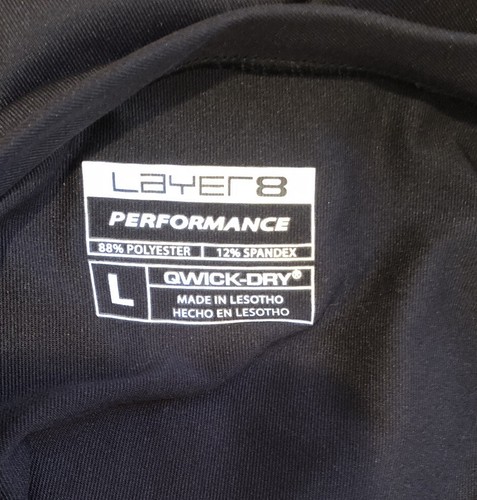 LAYER 8 T-Shirt Performance Womens Size Large Qwick-Dry Sports Top Black Gray SS - Picture 7 of 7