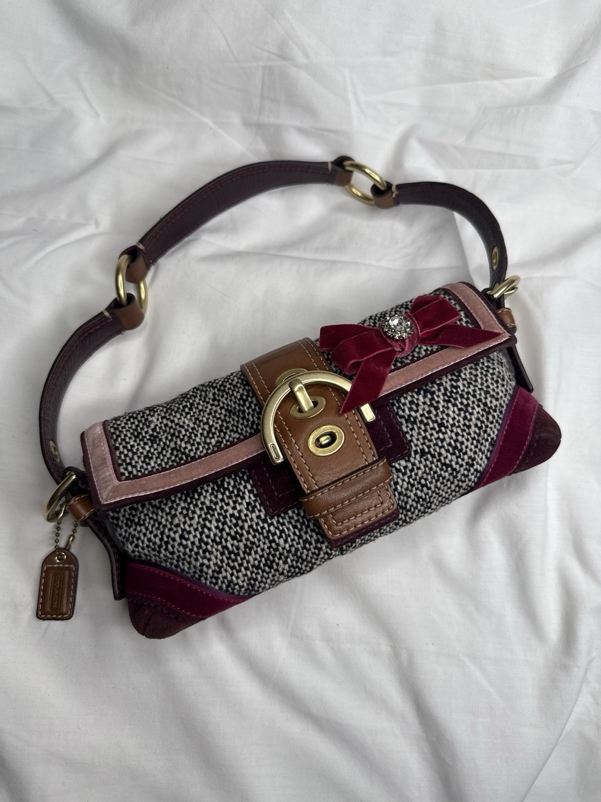 Vintage Coach Bag with Swarovski Crystal Accents  