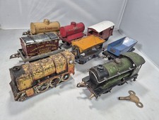 Vintage Hornby O Gauge Clockwork Train Set 2 Locos Wagons Track Boxes