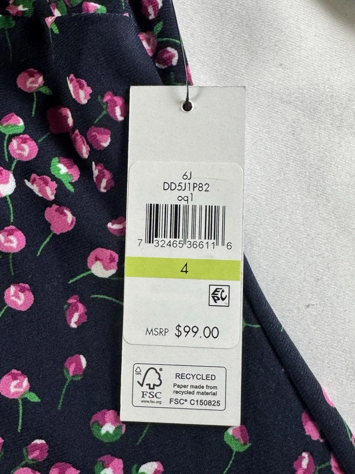 Vestido floral para mujer DKNY $99 talla 4 (B.065) Foto 4 de 4