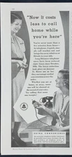 Magazine Ad - 1937 - AT&T / Bell System - Now it Costs Less to Call