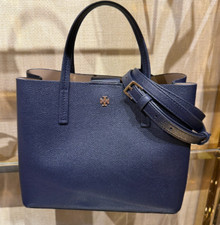 Tory Burch Women  s Blake Small Casual Crossbody Tote Bag Navy