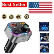Fast Charging Bluetooth 5.4 FM Transmitter - Crystal Clear Calling  HiFi Audio