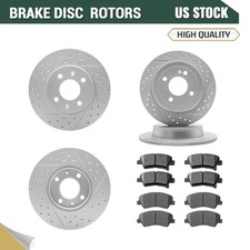 Front Rear Disc Rotors Ceramic Pads Set For 2012-2017 Hyundai Accent Kia Rio