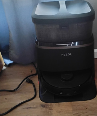 Black Yeedi Robotic Vacuum & Mop w/ Docking Station.