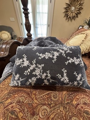 Bella Notte Lynette Throw Pillow In Moonlight Velvet Embroidery