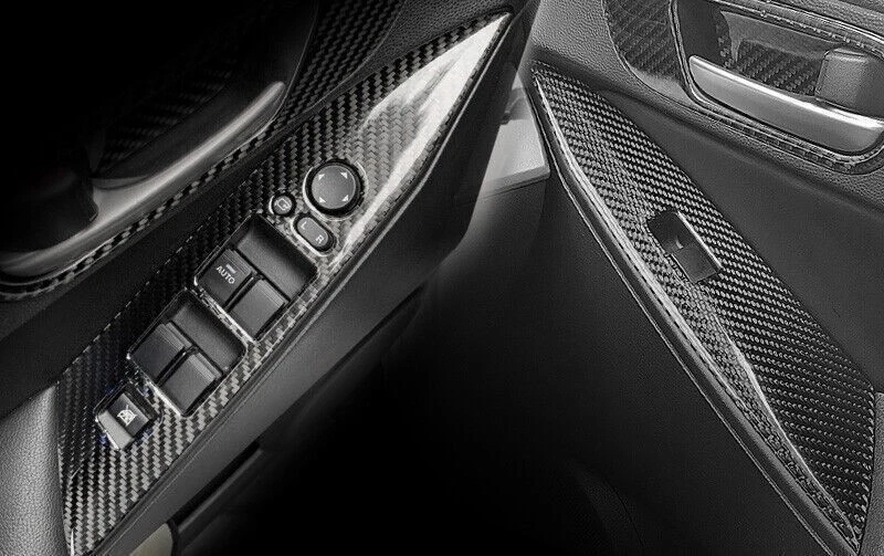 Interruptor de ventana de puerta interior de fibra de carbono real para Mazda 3 2011-2015 Foto 3 de 3