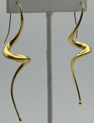 Michael Good 18K Gold Helicoid Ohrringe, 8,2 g, 2,8'' Tropfen, skulptural. M.Gut.