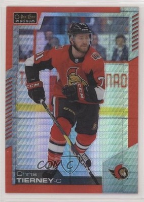 2020-21 O-Pee-Chee Platinum Red Prism 198/199 Chris Tierney #123 0kt5