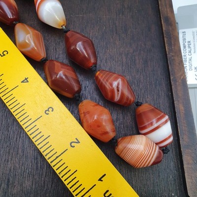 Red agate natural patterns old beads jewelry necklace
