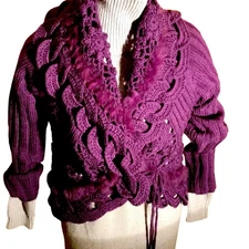 Bacci Purple Wool Blend Sweater. M