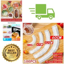 50 Pc Disposable Food Covers Plastic Stretch Wrap Kitchen Bowl Covers