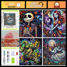 4 Pack Halloween Diamond Art Kits for Adults, 14x14 Inch DIY Painting Set