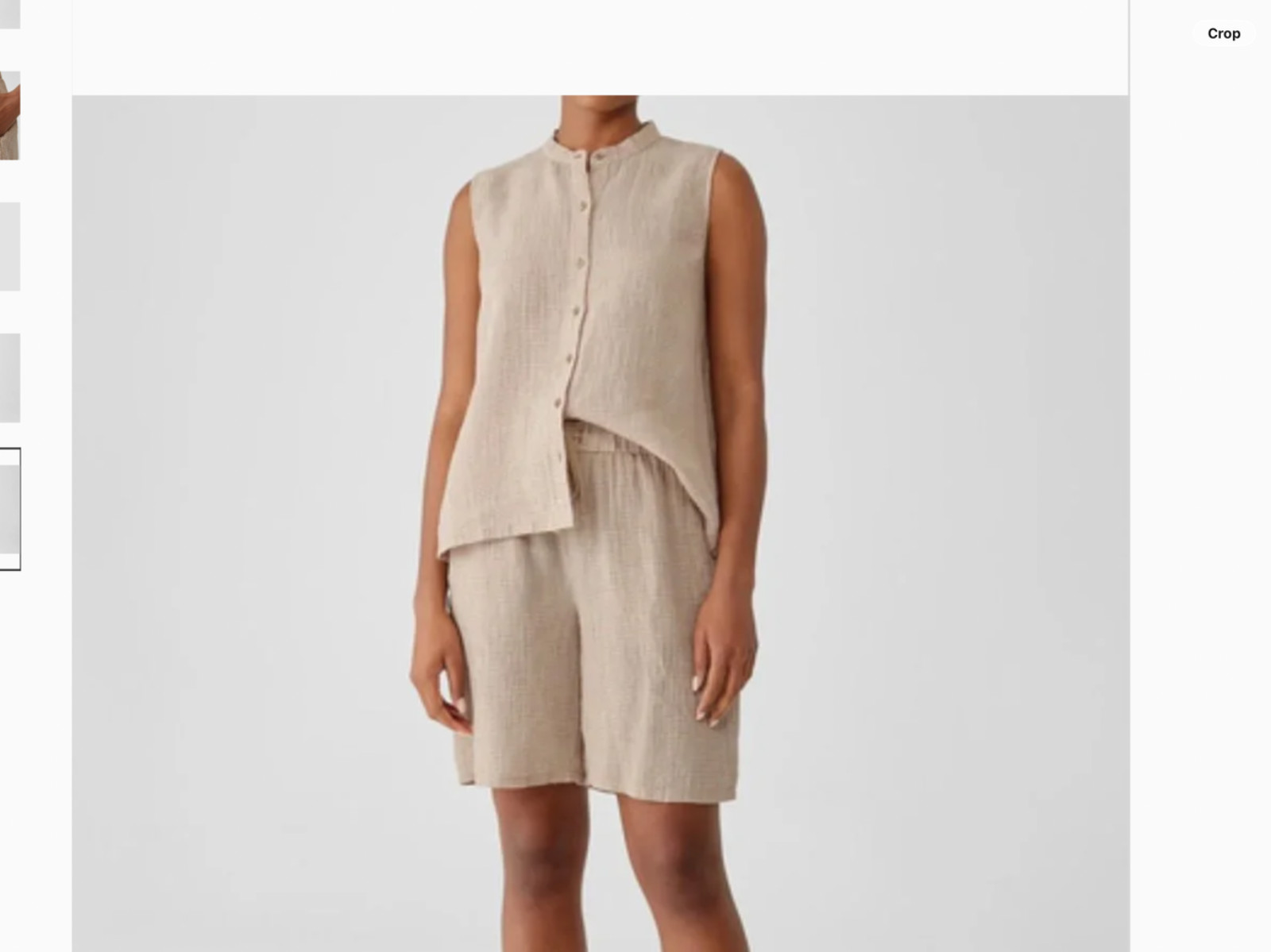 eileen fisher organic linen shorts in pebble size xs