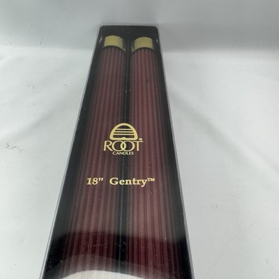 2 Vintage Gentry Root Candles  Wine  Garnet  1-1/4  X 24   Cathedral Grand Tall