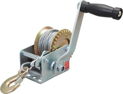 ATRT1061CR  600Lbs Capacity Manual Hand Crank Winch with 26.3FT Steel Cable