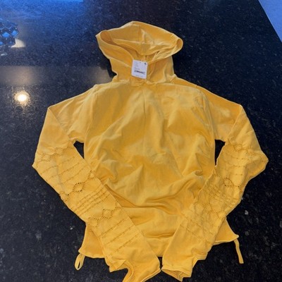 Free People Movement Good Karma Yellow Hoodie XS/S, New!  $88