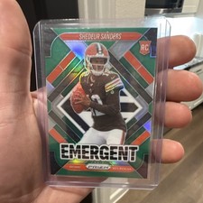 2025 Panini Prizm - Emergent Shedeur Sanders #17 Green Prizm (RC)