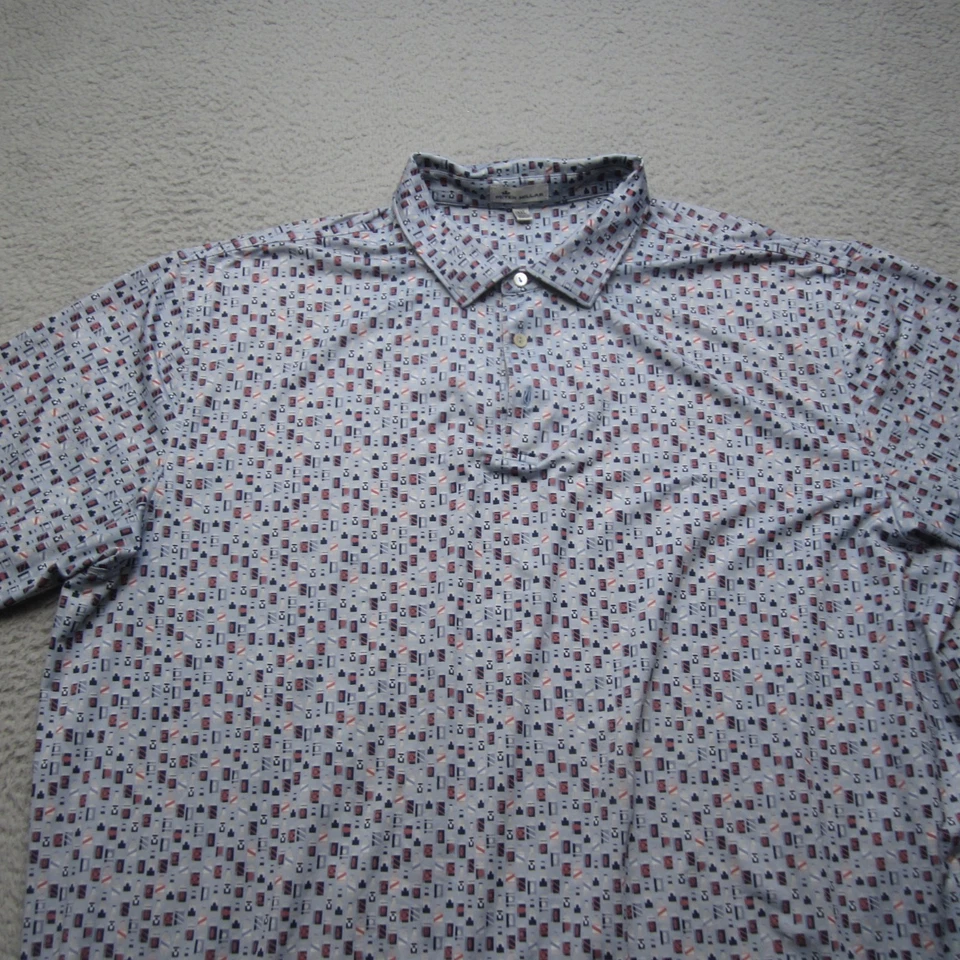 Camisa Polo Peter Millar Para Hombres 2XL Verano Comodidad Rendimiento Geométrico Golf Foto 4 de 4