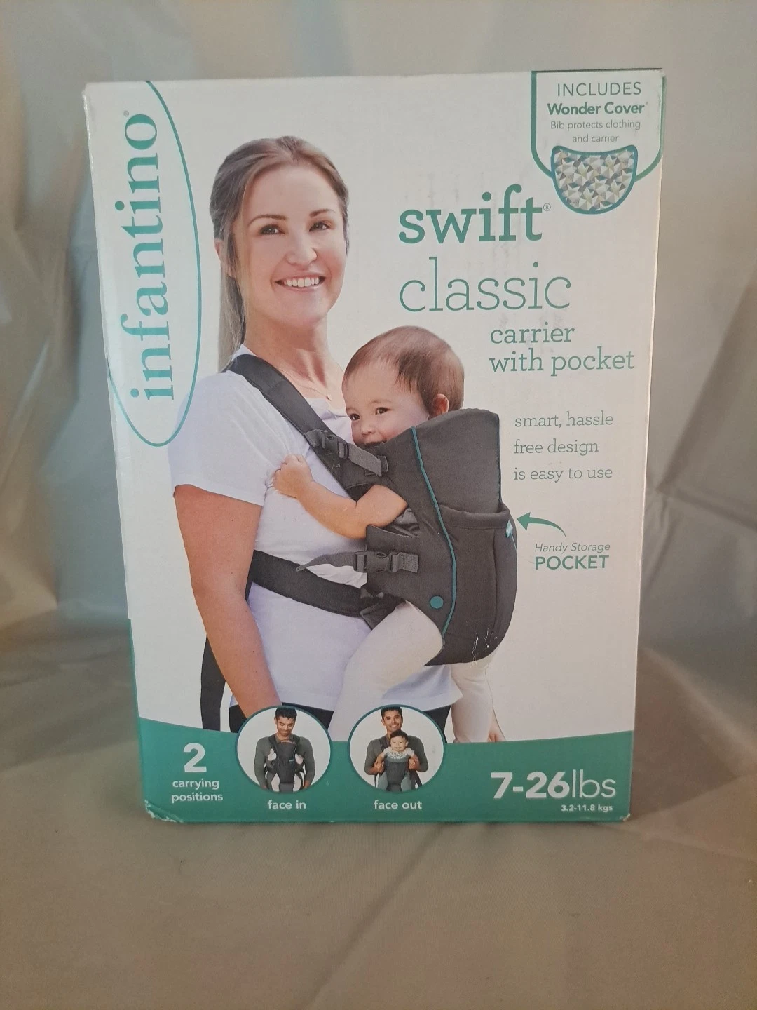 Infantino Swift Classic Baby Carrier With Pocket - Gray