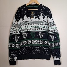 Guinness Christmas Xmas Jumper Fair Isle Knitted Party Jumper Day Mens