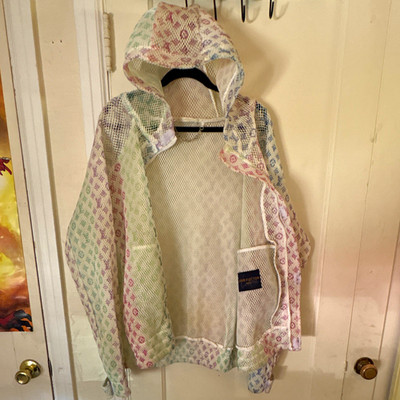Louis Vuitton Gradient Monogram Hooded Zip Windbreaker Jacket XL Multicolor