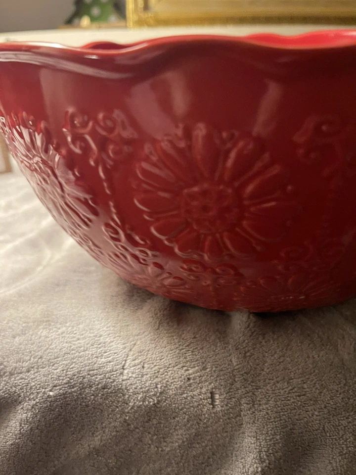 Cuencos mezcladores Pioneer Woman (3) rojo amarillo azul granja casa de campo Foto 3 de 4