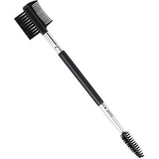 3 Head Eyebrow Eyelash Comb Dual Ended Makeup Brush Set with 3 Spoolie Brushes