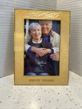 Hallmark Gold Metal Photo Frame Fifty Years Anniversary 4x6 MPN 15012 92925