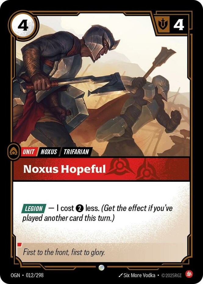 Noxus Hopeful - 012/298 - Common - Foil NM Riftbound Origins
