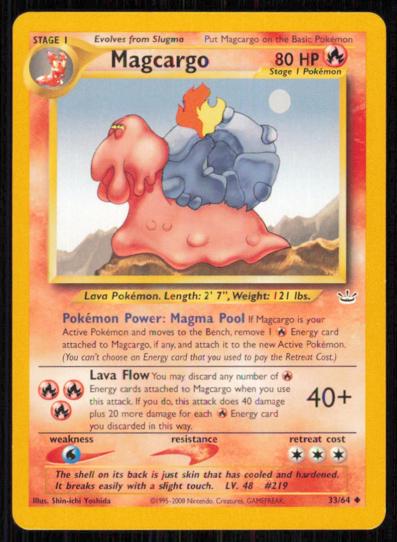 Magcargo 33/64 Uncommon Neo Revelation Pokemon Unlimited Lightly Played