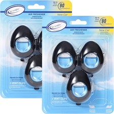 Car Air Freshener Vent Clip 3 Count, New Car Scent, 4 ml Each Pack of 2 
