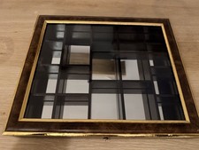 Vintage Glass Wood Mirrored Display Cabinet Thimble Small Trinket Wall Hanging