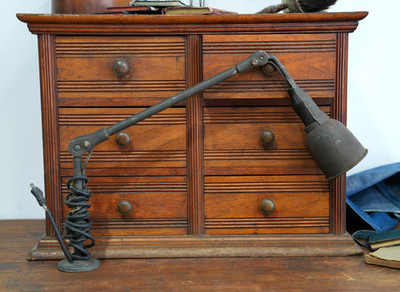Vintage Industrial Light Drafting Desk Lamp Articulating Gray Antique shop task
