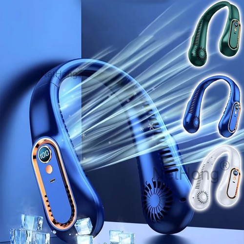 NEW Neck Fan USB Portable Fan Rechargeable Portable Cooler Neckband Bladeless UK - Picture 11 of 107