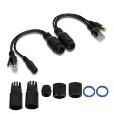 Joyzan POE Splitter Cable, Passive Ethernet Waterproof Injector Power Black